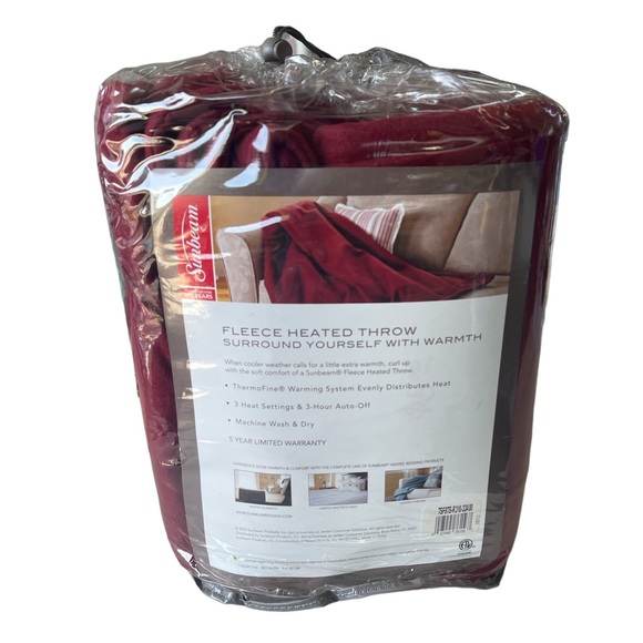 Sunbeam Bedding Nwt Sunbeam Heated Fleece Throw Poshmark